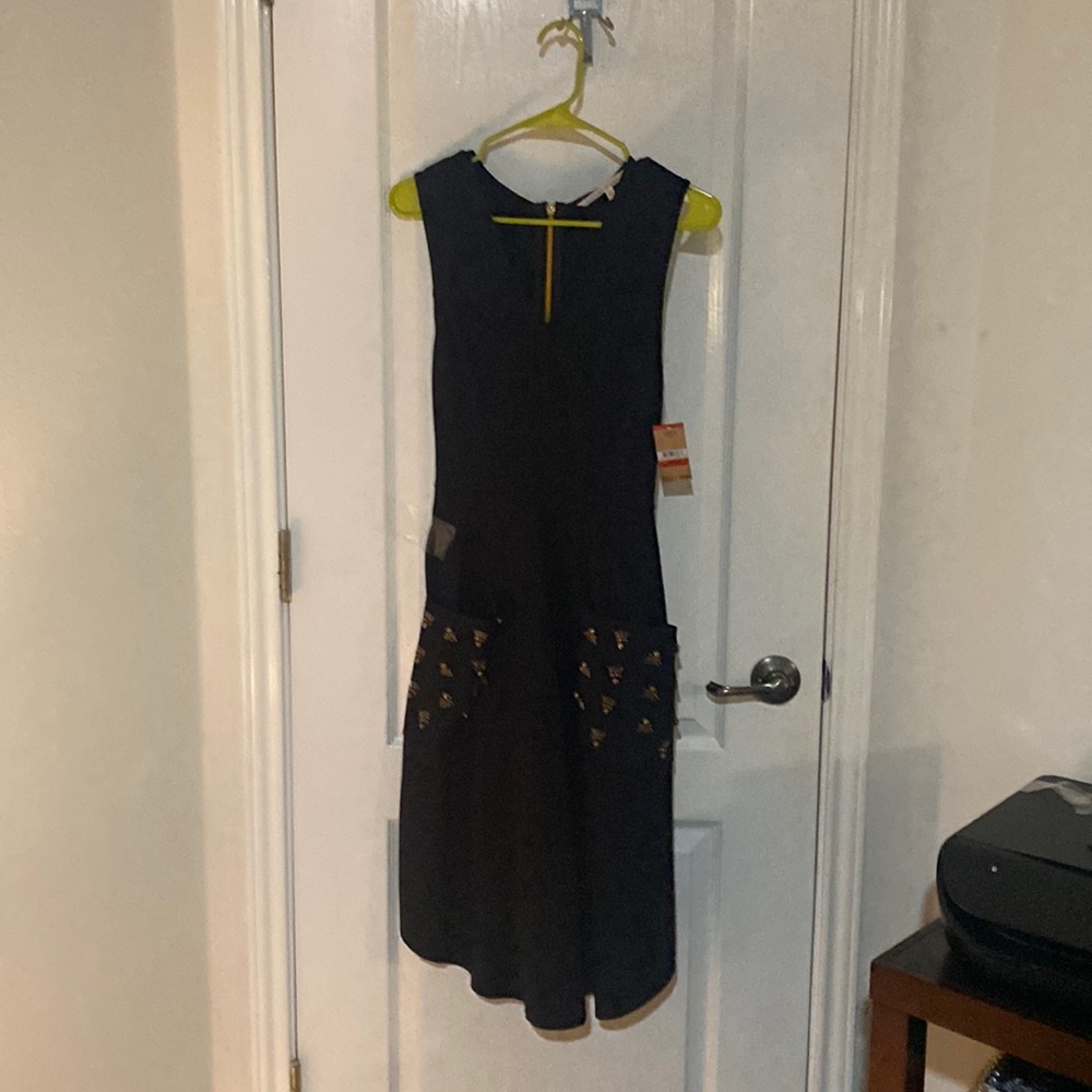 Black Gold Aplique Dress